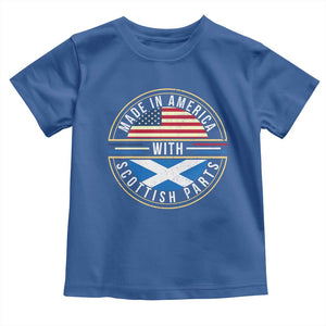 Scottish American Toddler T Shirt Made In America With Scottish Parts Scotland TS09 Royal Blue Print Your Wear