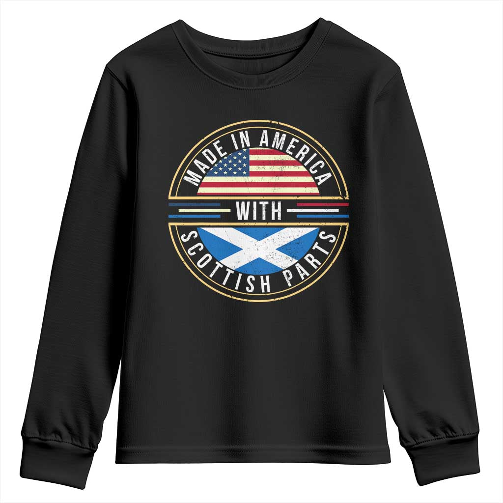 Scottish American Youth Sweatshirt Made In America With Scottish Parts Scotland TS09 Black Print Your Wear