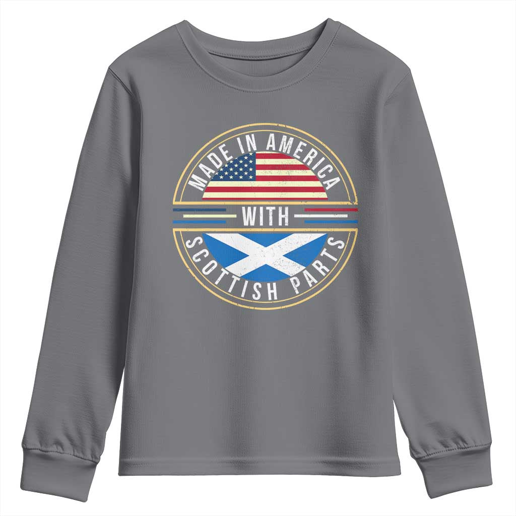 Scottish American Youth Sweatshirt Made In America With Scottish Parts Scotland TS09 Charcoal Print Your Wear