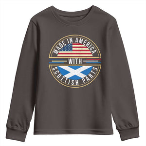 Scottish American Youth Sweatshirt Made In America With Scottish Parts Scotland TS09 Dark Chocolate Print Your Wear