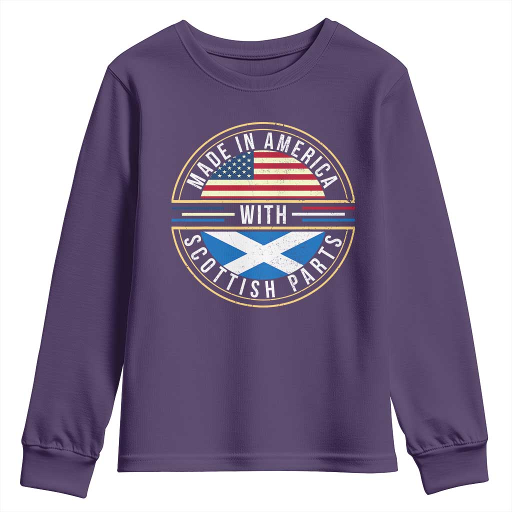 Scottish American Youth Sweatshirt Made In America With Scottish Parts Scotland TS09 Purple Print Your Wear