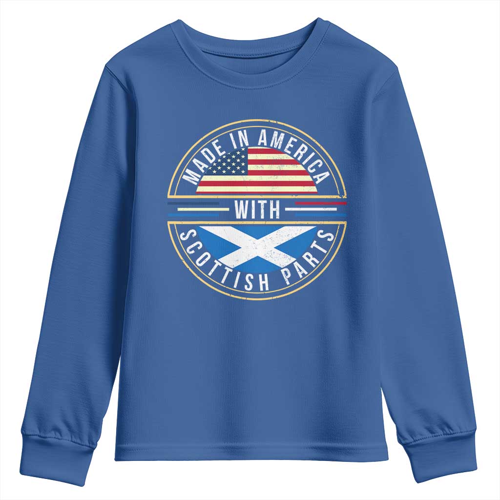 Scottish American Youth Sweatshirt Made In America With Scottish Parts Scotland TS09 Royal Blue Print Your Wear