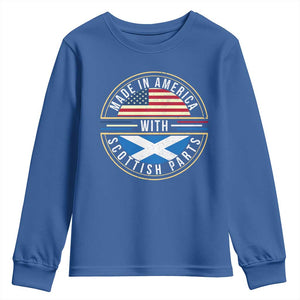 Scottish American Youth Sweatshirt Made In America With Scottish Parts Scotland TS09 Royal Blue Print Your Wear