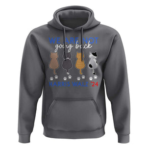 Harris Walz 2024 Hoodie We're Not Going Back Kamala Cute Cats TS09 Charcoal Print Your Wear