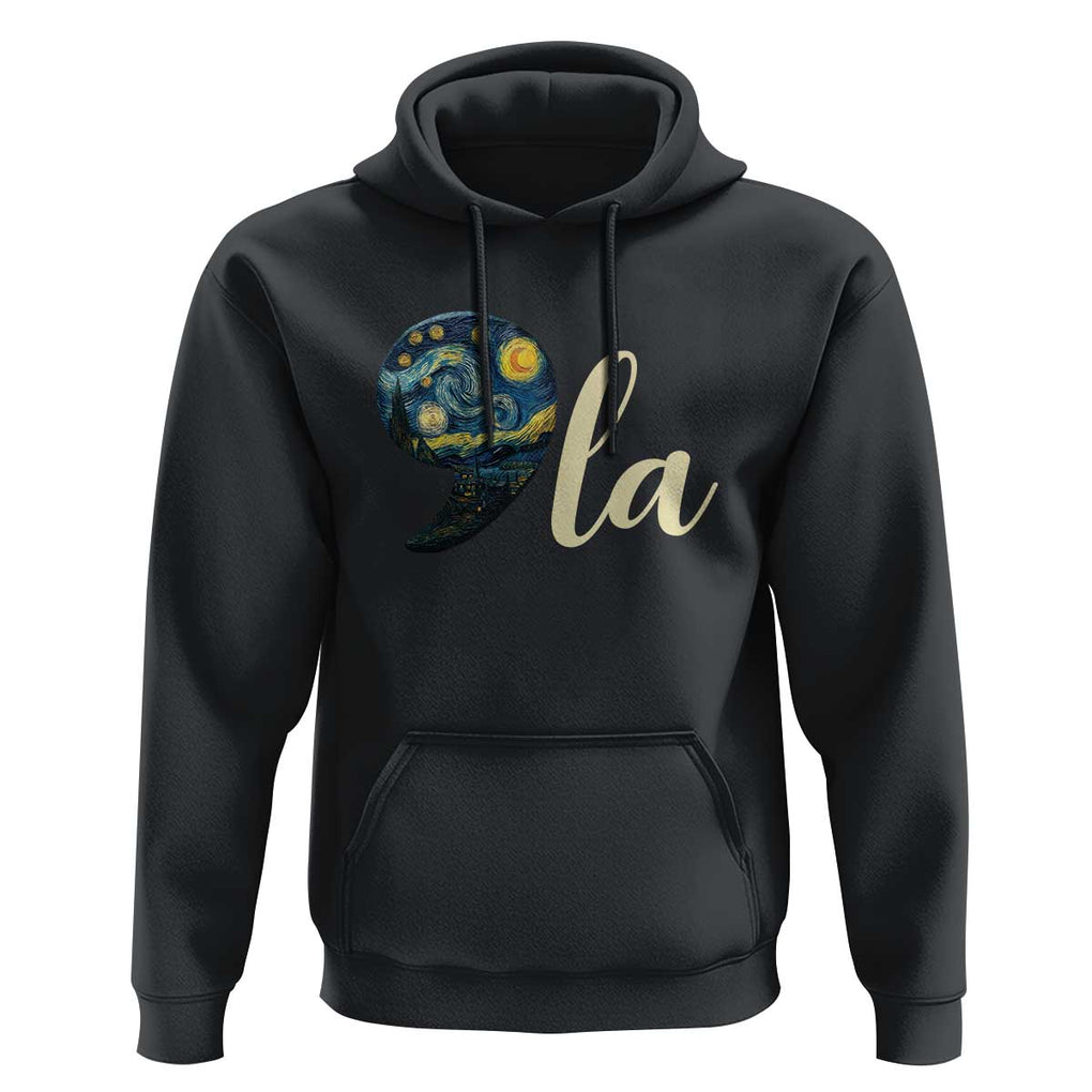 Comma La Harris Hoodie Kamala 2024 Starry Night Aesthetic TS09 Black Print Your Wear