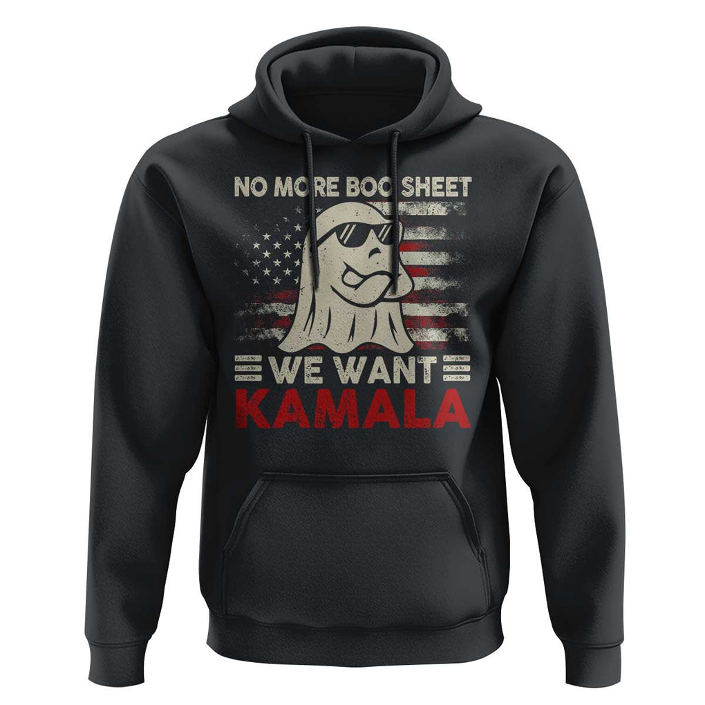 Funny Halloween Harris Hoodie No More Boo Sheet We Want Kamala Cool Ghost TS09 Black Print Your Wear