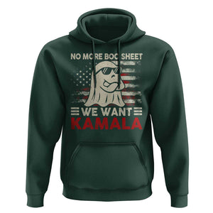 Funny Halloween Harris Hoodie No More Boo Sheet We Want Kamala Cool Ghost TS09 Dark Forest Green Print Your Wear