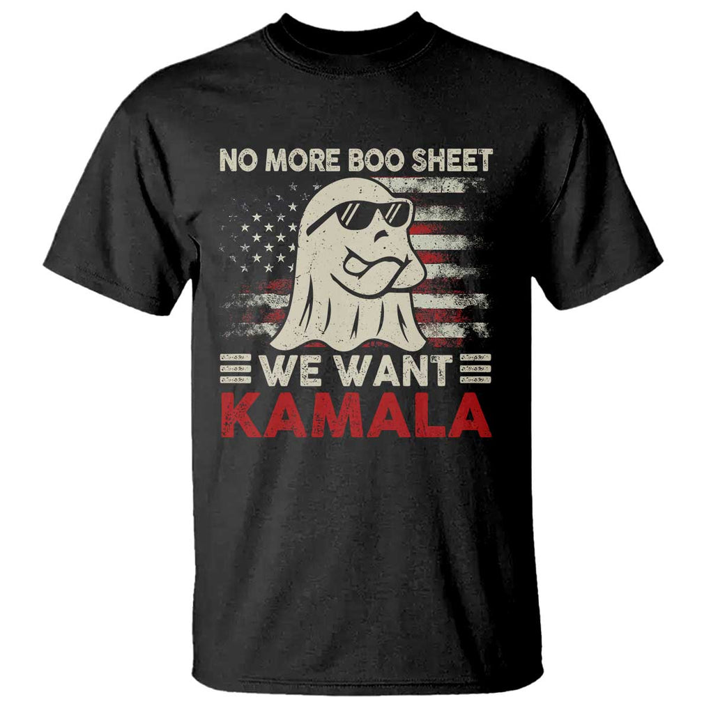Funny Halloween Harris T Shirt No More Boo Sheet We Want Kamala Cool Ghost TS09 Black Print Your Wear