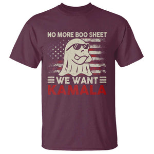 Funny Halloween Harris T Shirt No More Boo Sheet We Want Kamala Cool Ghost TS09 Maroon Print Your Wear