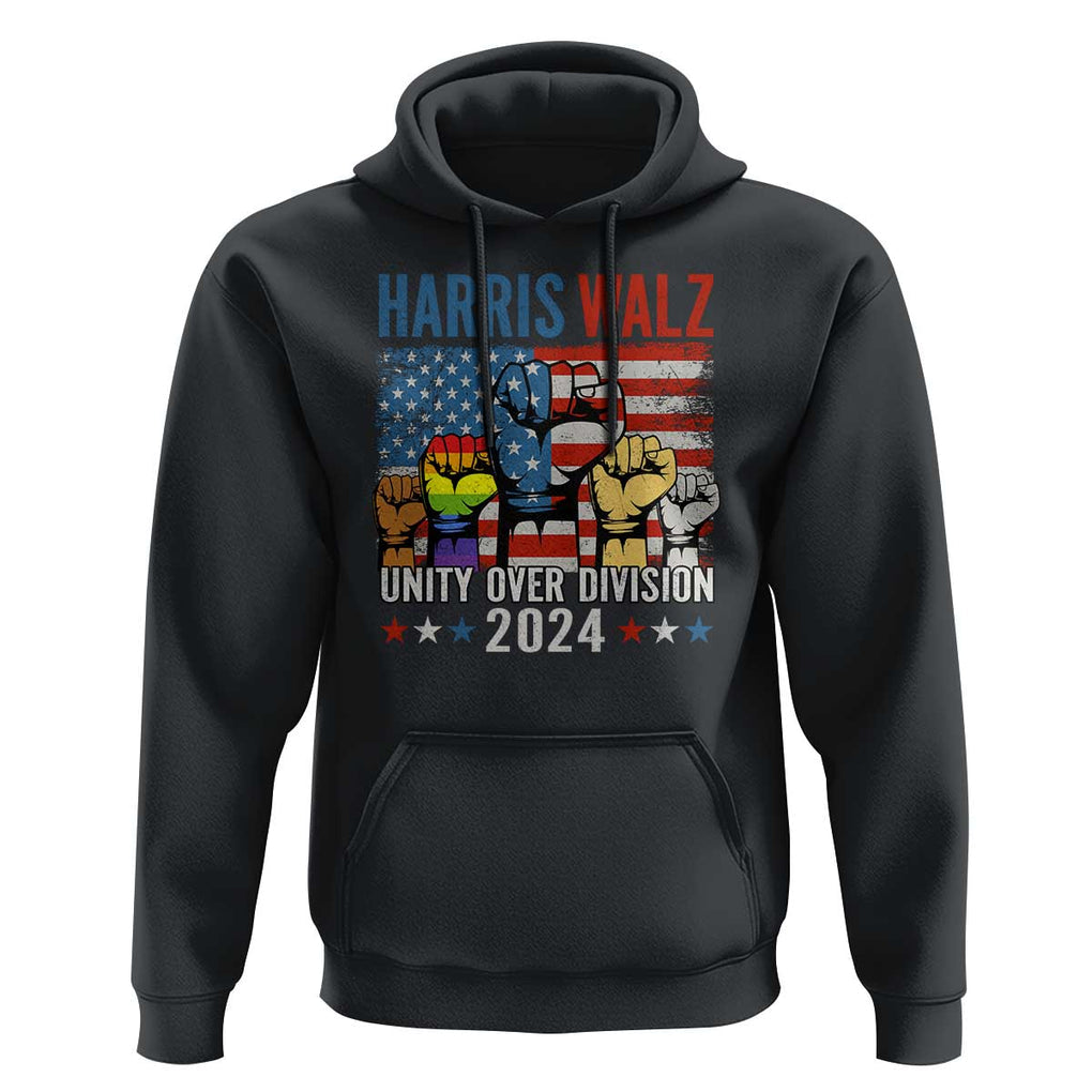 Harris Walz 2024 Hoodie Unity Over Division Kamala US President TS09 Black Print Your Wear