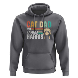 Cat Dad For Kamala Hoodie Harris 2024 Retro Cute Cats TS09 Charcoal Print Your Wear