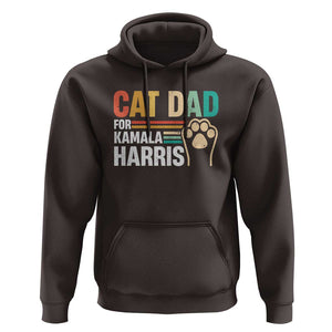 Cat Dad For Kamala Hoodie Harris 2024 Retro Cute Cats TS09 Dark Chocolate Print Your Wear