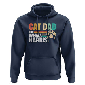 Cat Dad For Kamala Hoodie Harris 2024 Retro Cute Cats TS09 Navy Print Your Wear