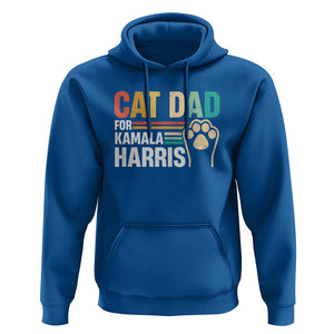 Cat Dad For Kamala Hoodie Harris 2024 Retro Cute Cats TS09 Royal Blue Print Your Wear