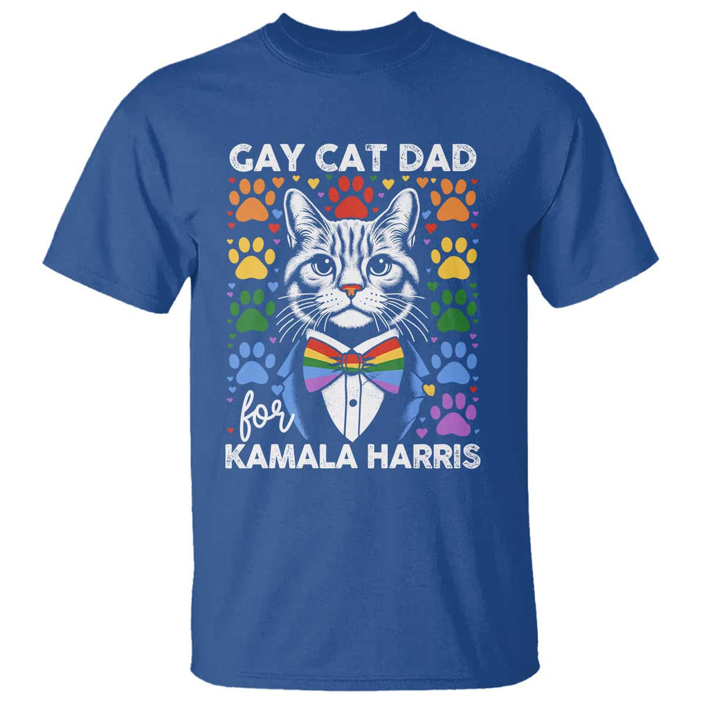 Gay Cat Dad For Kamala T Shirt Harris LGBT Support 2024 TS09 Royal Blue Print Your Wear