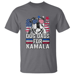 Dog Dad For Kamala T Shirt Harris 2024 Cool French Bull Dog American Flag TS09 Charcoal Print Your Wear