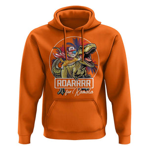 Funny Harris 2024 Hoodie Roar For Kamala Dinosaur Hero Cat Kids TS09 Orange Print Your Wear