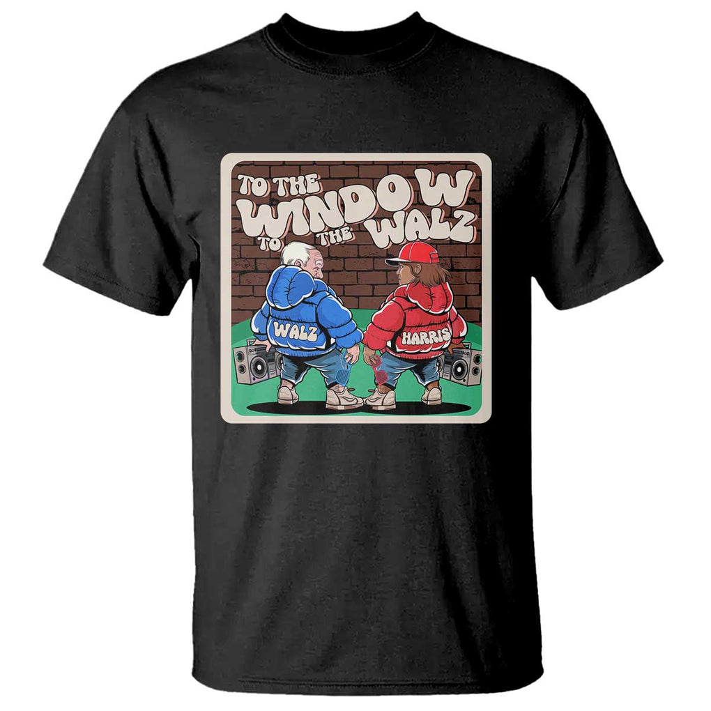 Funny Harris Walz T Shirt To The Window To The Walz Hip Hop Old School TS09 Black Print Your Wear