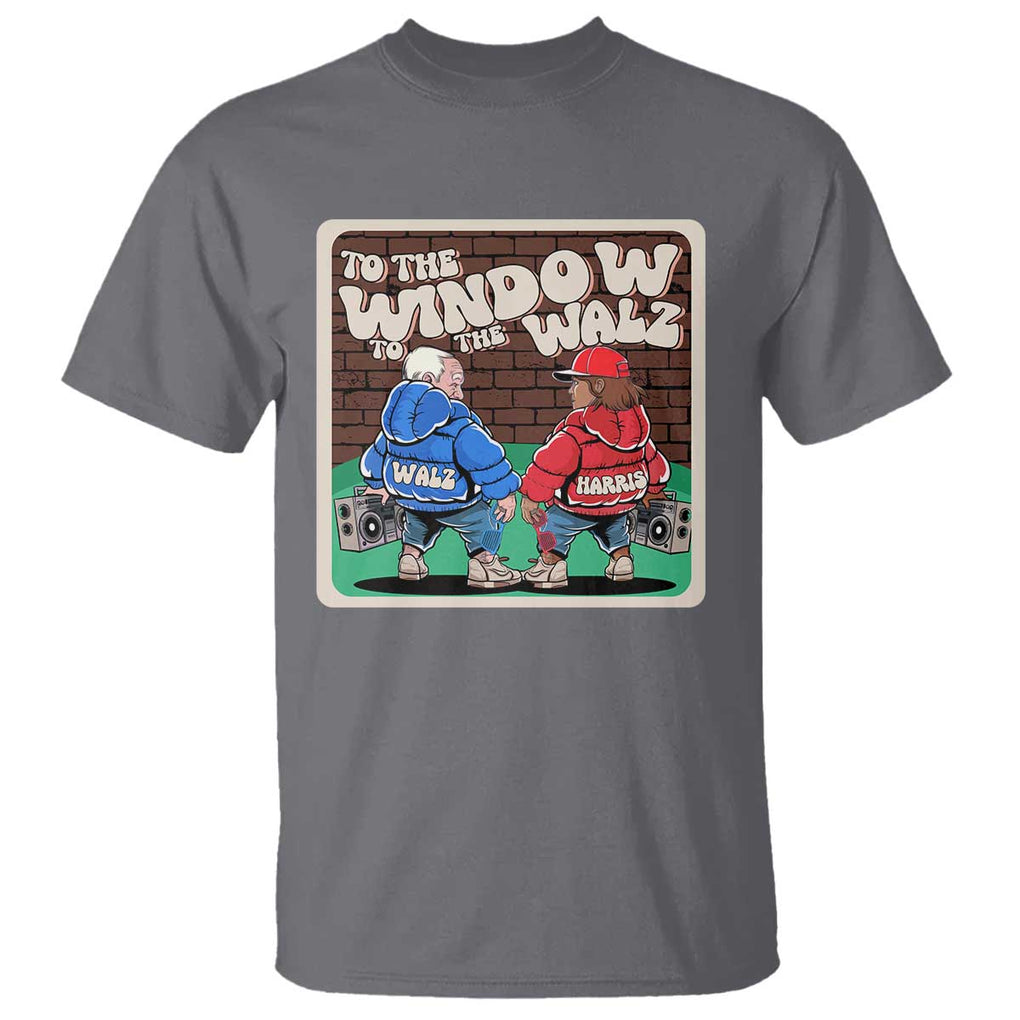 Funny Harris Walz T Shirt To The Window To The Walz Hip Hop Old School TS09 Charcoal Print Your Wear