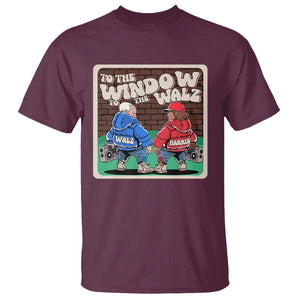 Funny Harris Walz T Shirt To The Window To The Walz Hip Hop Old School TS09 Maroon Print Your Wear