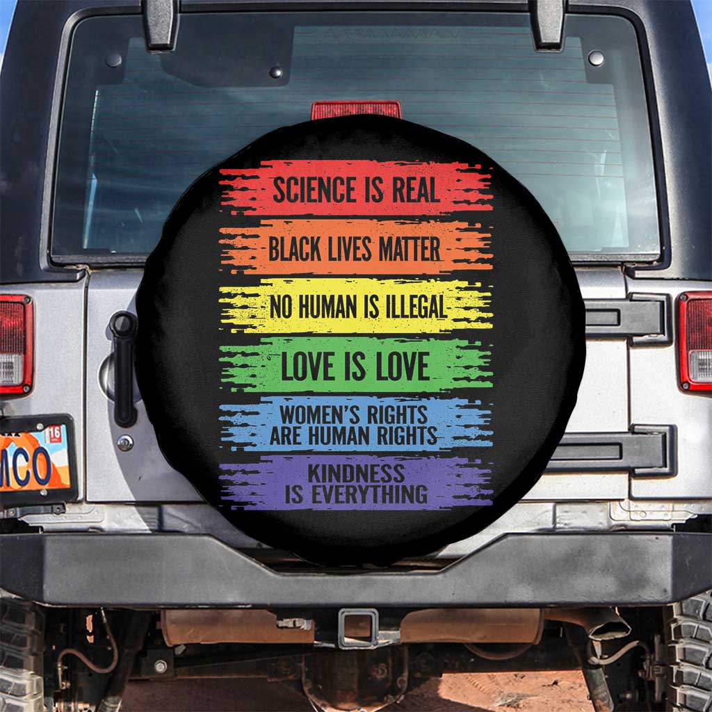 Human Rights Spare Tire Cover LGBT Black Feminist TS09 No hole Black Print Your Wear