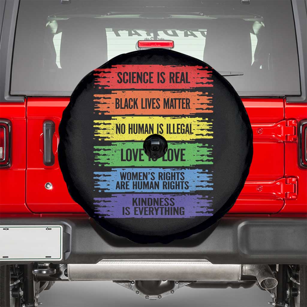 Human Rights Spare Tire Cover LGBT Black Feminist TS09 Black Print Your Wear