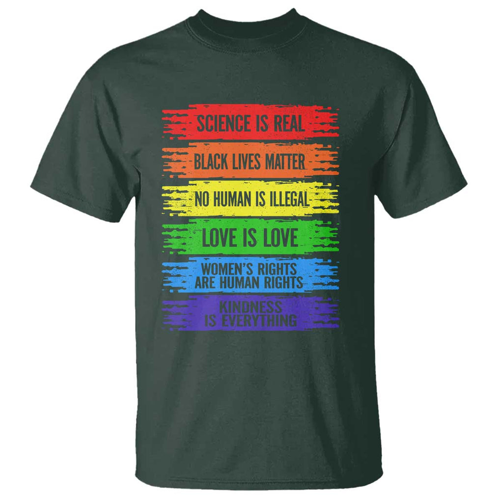 Human Rights T Shirt LGBT Black Feminist TS09 Dark Forest Green Print Your Wear