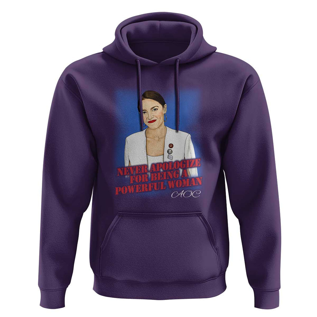 AOC Hoodie Never Apologize For Being A Powerful Woman TS09 Purple Print Your Wear