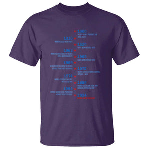 Harris Support Feminist Women Rights US History T Shirt 2024 Women Can Be President TS09 Purple Print Your Wear