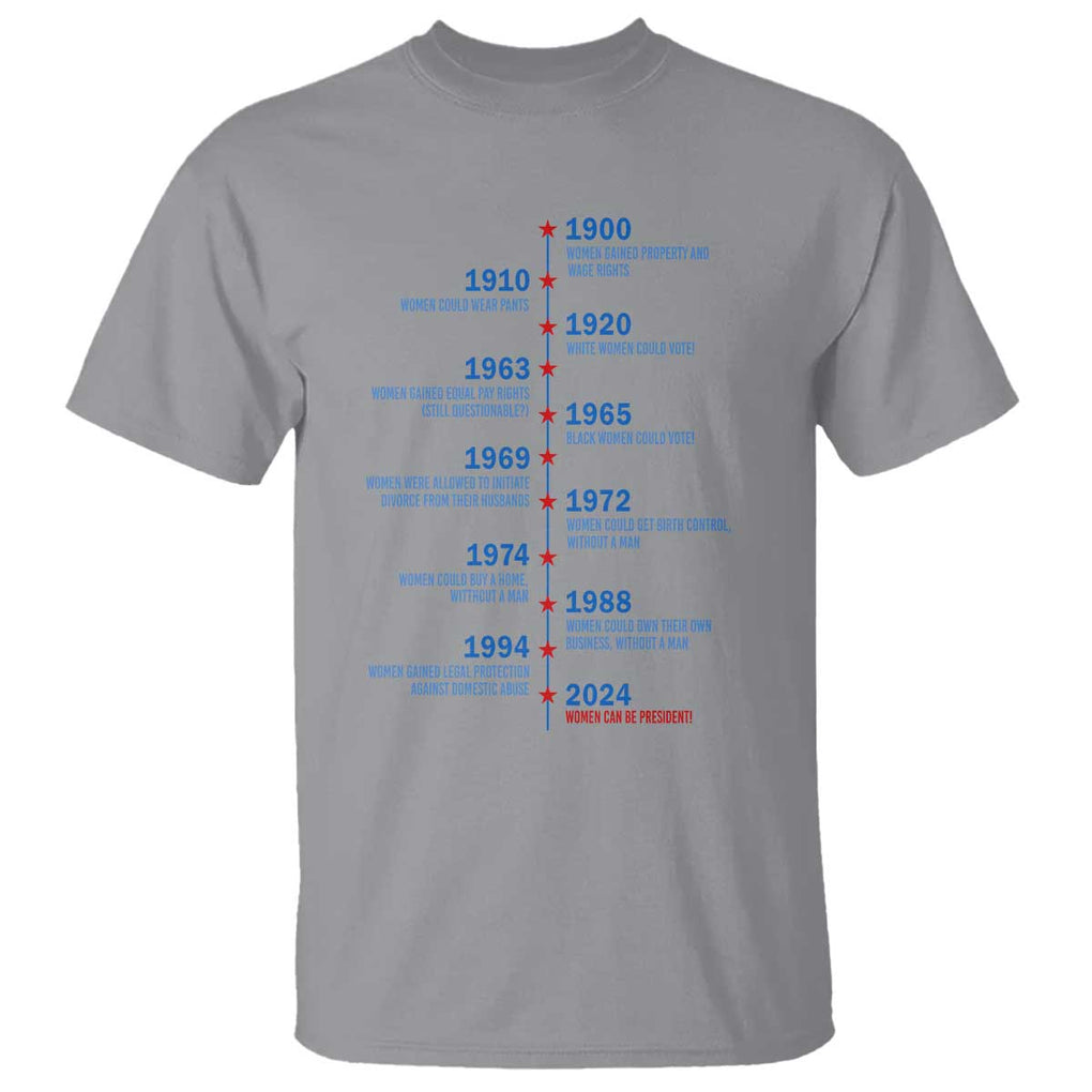 Harris Support Feminist Women Rights US History T Shirt 2024 Women Can Be President TS09 Sport Gray Print Your Wear