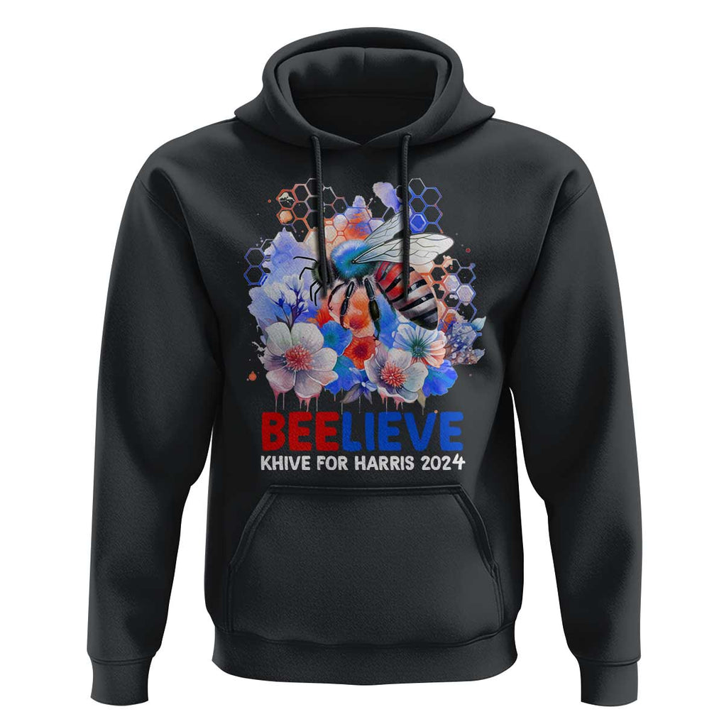 Believe Khive For Harris 2024 Hoodie Bee American Flag TS09 Black Print Your Wear