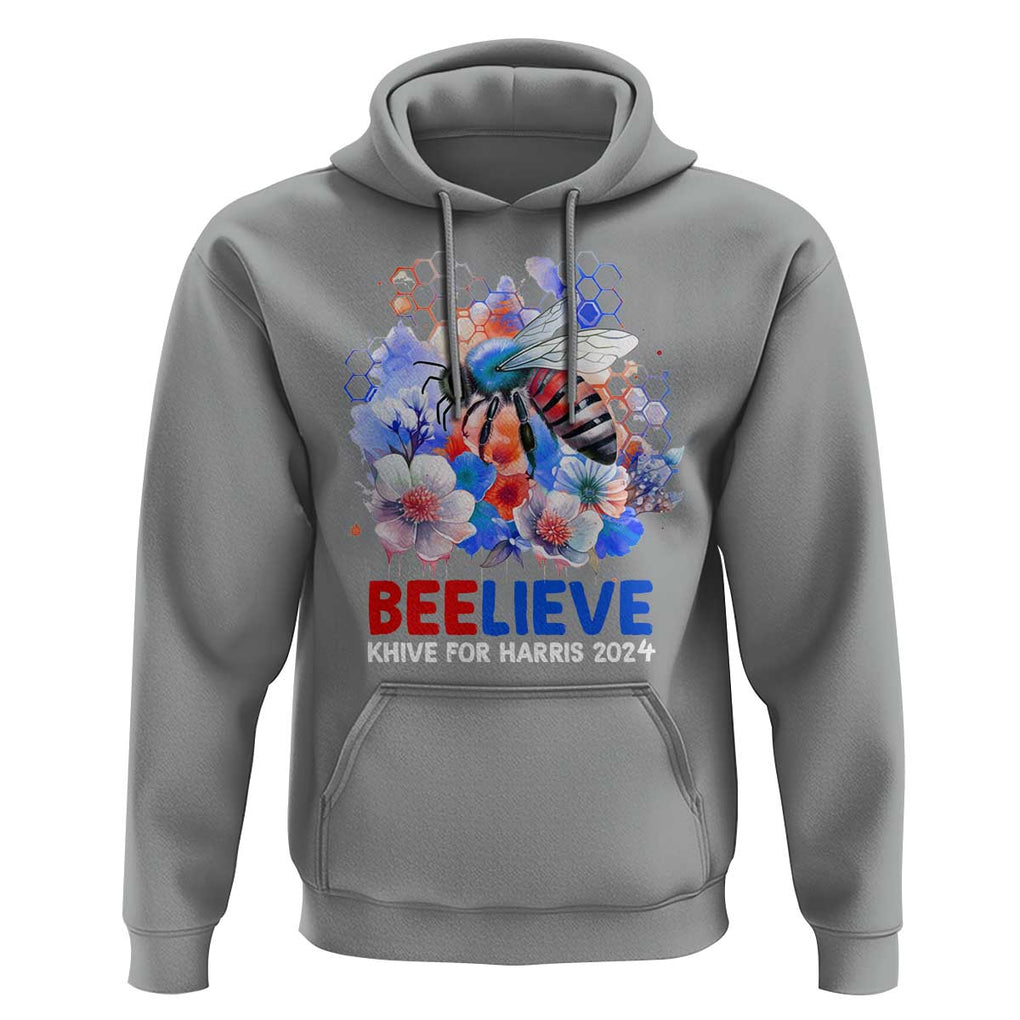 Believe Khive For Harris 2024 Hoodie Bee American Flag TS09 Sport Gray Print Your Wear