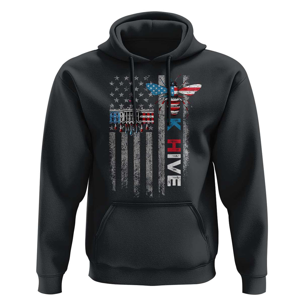 KHive Kamala 2024 Hoodie American Flag White House Bee Harris Support TS09 Black Print Your Wear