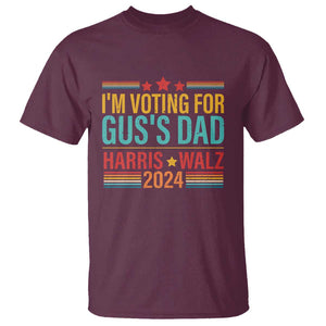 Harris Walz 2024 T Shirt I'm Voting For Gus' Dad Kamala Support TS09 Maroon Print Your Wear