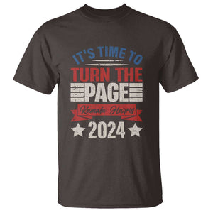 Kamala 2024 T Shirt It's Time To Turn The Page Harris President Debate TS09 Dark Chocolate Print Your Wear