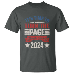 Kamala 2024 T Shirt It's Time To Turn The Page Harris President Debate TS09 Dark Heather Print Your Wear