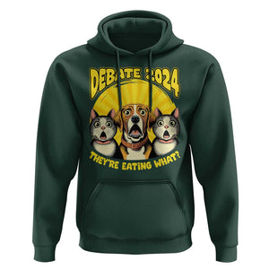 President Debate 2024 Hoodie Funny Dogs and Cats They're Eating What TS09 Dark Forest Green Print Your Wear