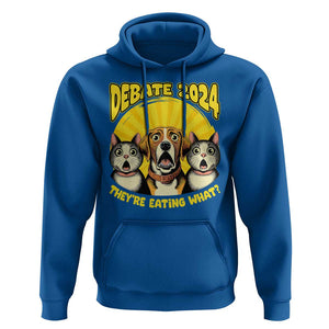 President Debate 2024 Hoodie Funny Dogs and Cats They're Eating What TS09 Royal Blue Print Your Wear