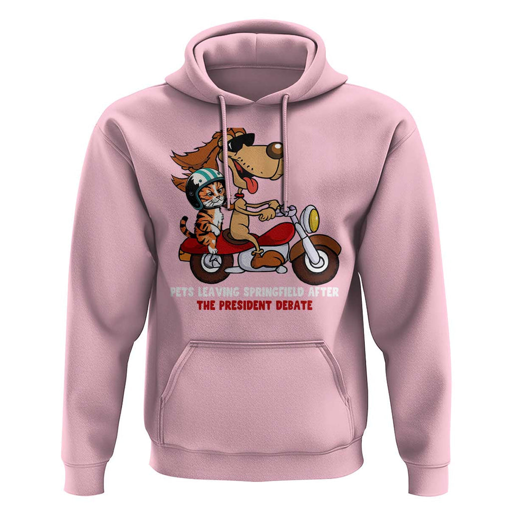 President Debate 2024 Hoodie Funny Pets Leaving Town TS09 Light Pink Print Your Wear