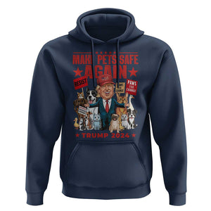 Trump President Debate 2024 Hoodie Make Pets Safe Again Dogs Cats TS09 Navy Print Your Wear