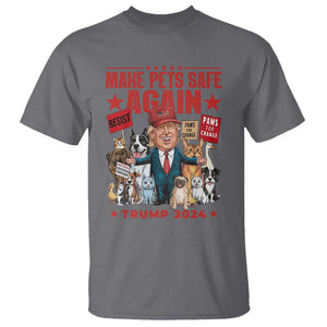 Trump President Debate 2024 T Shirt Make Pets Safe Again Dogs Cats TS09 Charcoal Print Your Wear