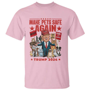 Trump President Debate 2024 T Shirt Make Pets Safe Again Dogs Cats TS09 Light Pink Print Your Wear