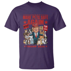 Trump President Debate 2024 T Shirt Make Pets Safe Again Dogs Cats TS09 Purple Print Your Wear