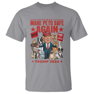 Trump President Debate 2024 T Shirt Make Pets Safe Again Dogs Cats TS09 Sport Gray Print Your Wear