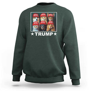 President Debate 2024 Sweatshirt Make Pets Safe Again Dogs Cats Trump Support TS09 Dark Forest Green Print Your Wear