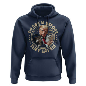 Trump 2024 Hoodie Grab'em Before They Eat'em Trump President Debate TS09 Navy Print Your Wear