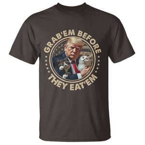 Trump 2024 T Shirt Grab'em Before They Eat'em Trump President Debate TS09 Dark Chocolate Print Your Wear