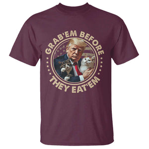 Trump 2024 T Shirt Grab'em Before They Eat'em Trump President Debate TS09 Maroon Print Your Wear