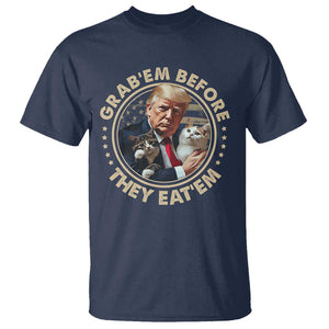 Trump 2024 T Shirt Grab'em Before They Eat'em Trump President Debate TS09 Navy Print Your Wear