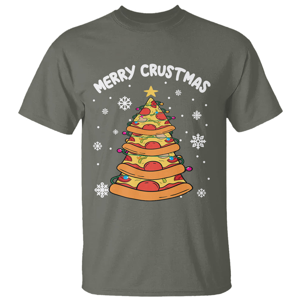 Merry Crustmas Pizza Christmas Tree Xmas T Shirt TS09 Printyourwear